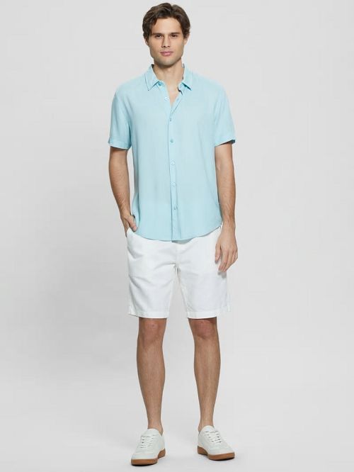 Guess Eco Solid Shirt Turquoise | GUESS-SN31243
