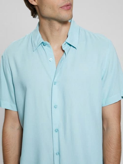 Guess Eco Solid Shirt Turquoise | GUESS-SN31243