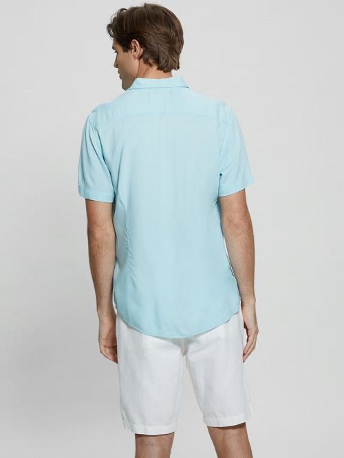 Guess Eco Solid Shirt Turquoise | GUESS-SN31243