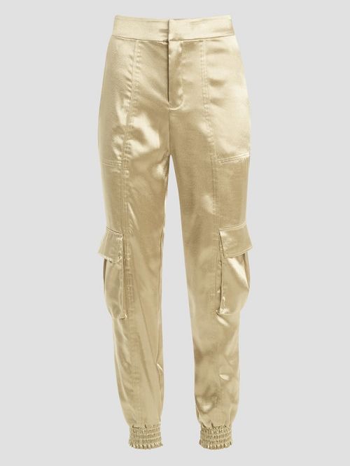 Guess Eco Soundwave Satin Cargo Pants Goud | GUESS-SN28193