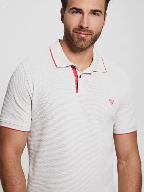 Guess Eco Stretch Pique Polo Wit | GUESS-SN31225