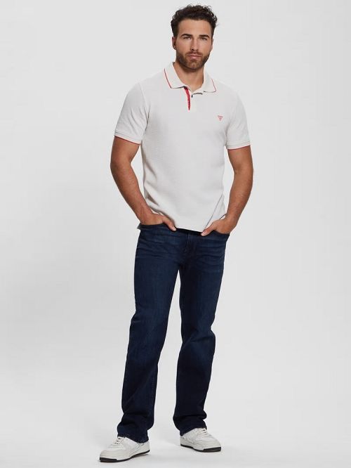 Guess Eco Stretch Pique Polo Wit | GUESS-SN31225