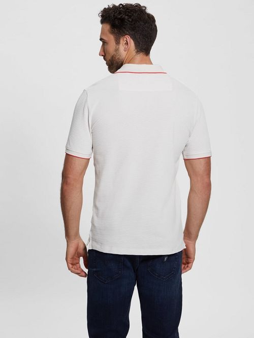 Guess Eco Stretch Pique Polo Wit | GUESS-SN31225