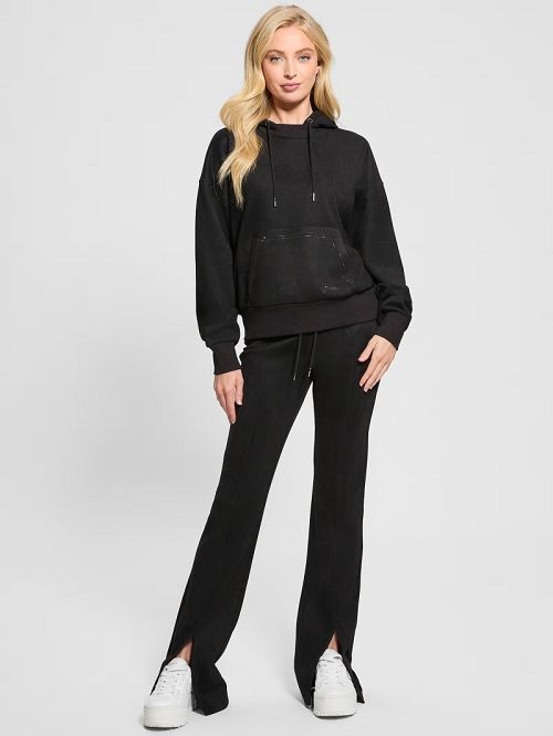 Guess Eco Sueded Scuba-Knit Pants Zwart | GUESS-SN28320