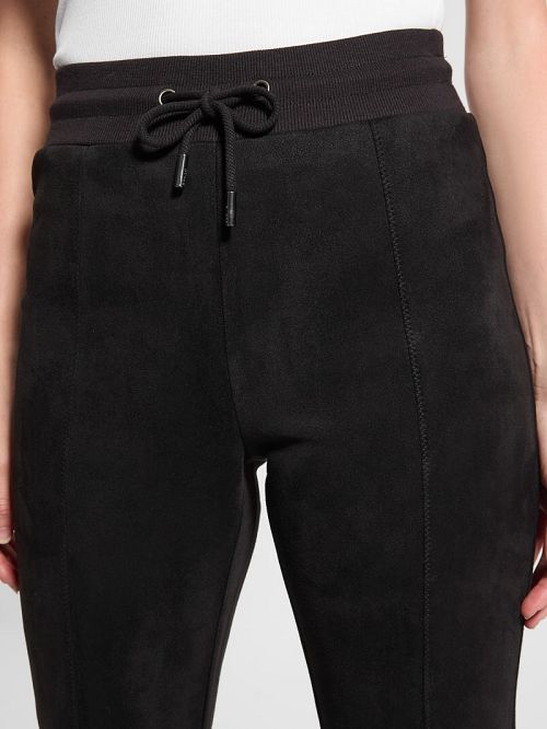 Guess Eco Sueded Scuba-Knit Pants Zwart | GUESS-SN28320