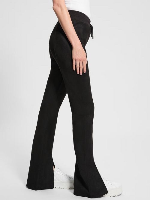 Guess Eco Sueded Scuba-Knit Pants Zwart | GUESS-SN28320