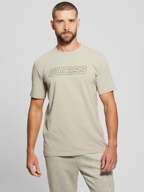 Guess Eco Tarf Logo Tee Beige | GUESS-SN30632