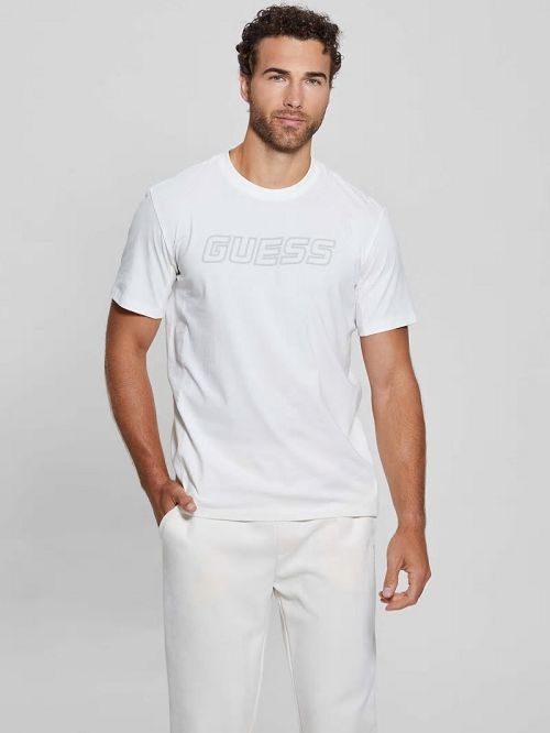 Guess Eco Tarf Logo Tee Wit | GUESS-SN30463