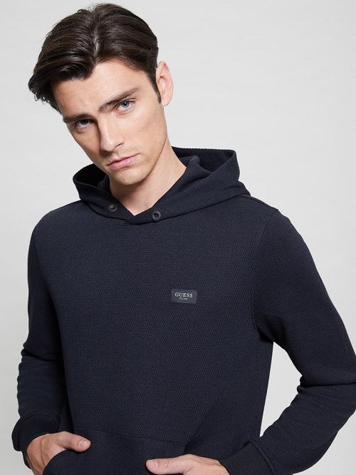 Guess Eco Tech Stretch Hoodie Blauw | GUESS-SN30893