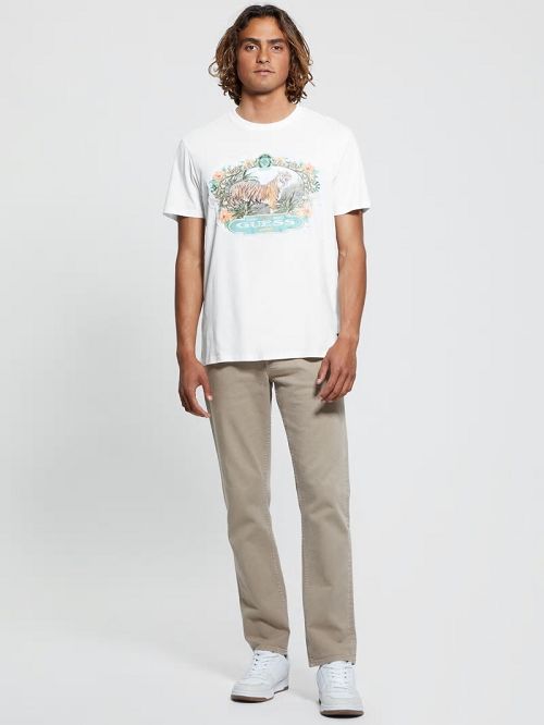 Guess Eco Tiger Label Tee Wit | GUESS-SN30645