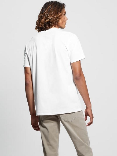 Guess Eco Tiger Label Tee Wit | GUESS-SN30645