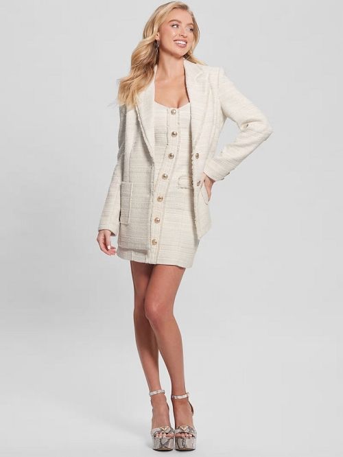 Guess Eco Tosca Tweed Blazer Beige | GUESS-SN27880