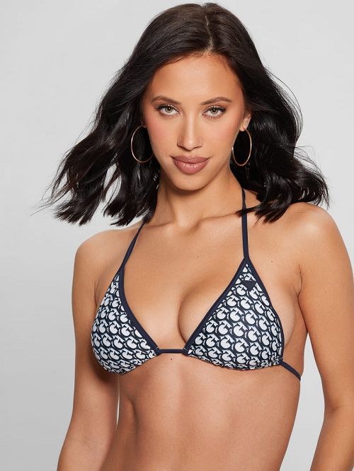 Guess Eco Triangle Bikini Top Blauw | GUESS-SN28495