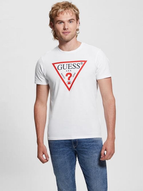 Guess Eco Triangle Classic Tee Wit | GUESS-SN30570