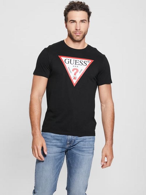 Guess Eco Triangle Classic Tee Zwart | GUESS-SN30474
