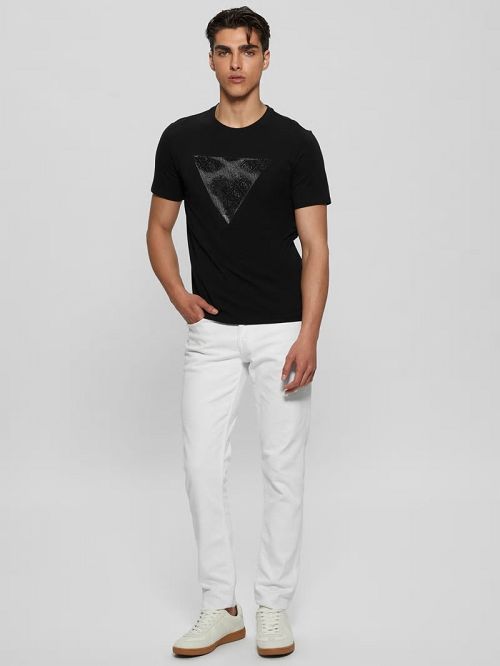 Guess Eco Triangle Crewneck Tee Zwart | GUESS-SN30591