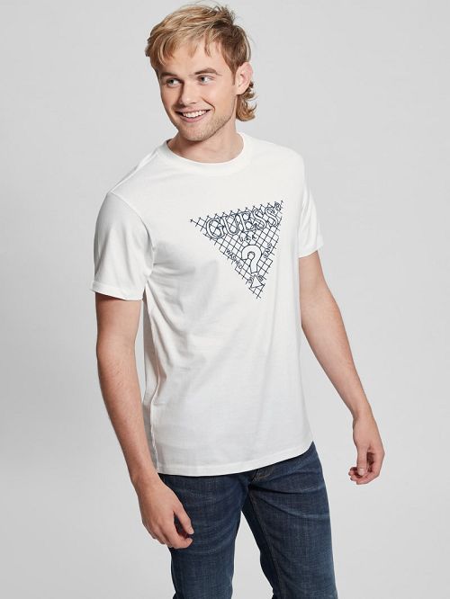 Guess Eco Triangle Patch Tee Wit | GUESS-SN30529