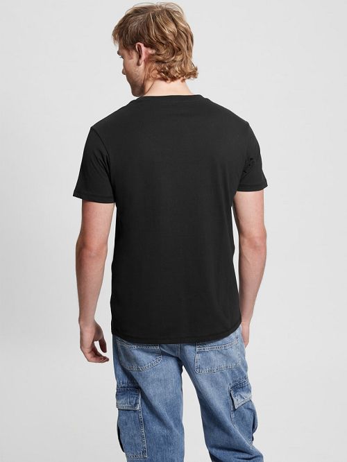 Guess Eco Triangle Patch Tee Zwart | GUESS-SN30532