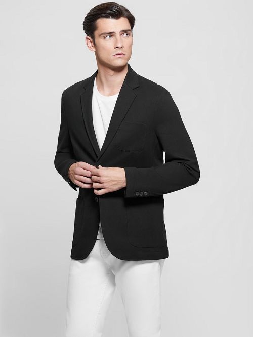 Guess Eco Tyron Tech-Stretch Blazer Zwart | GUESS-SN30796