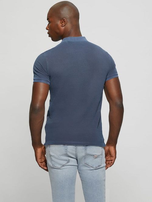 Guess Eco Washed Polo Blauw | GUESS-SN31220