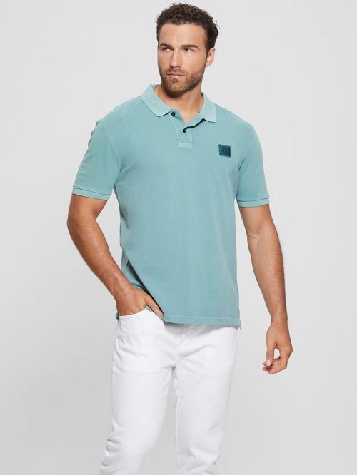 Guess Eco Washed Polo Groen | GUESS-SN31084