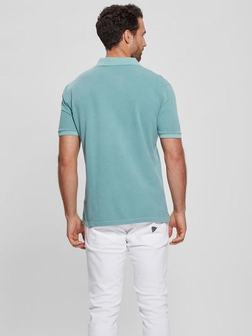 Guess Eco Washed Polo Groen | GUESS-SN31084