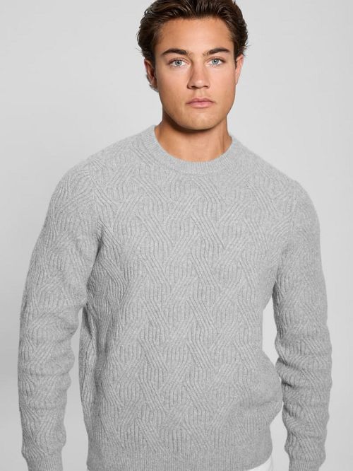 Guess Eco Wesley Lattice Sweater Grijs | GUESS-SN30814