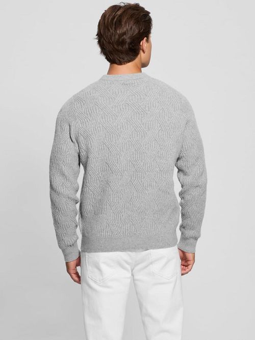 Guess Eco Wesley Lattice Sweater Grijs | GUESS-SN30814