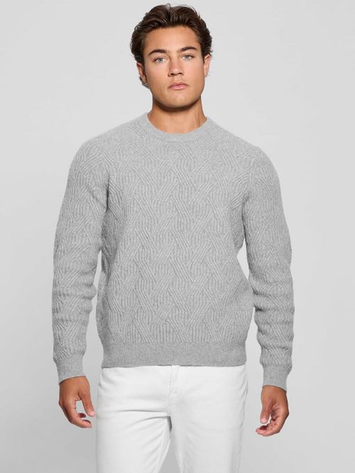 Guess Eco Wesley Lattice Sweater Grijs | GUESS-SN30814