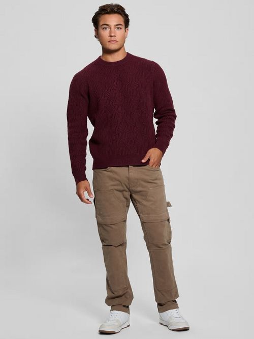 Guess Eco Wesley Lattice Sweater Rood | GUESS-SN31037