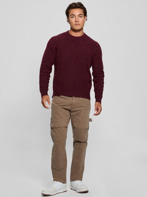 Guess Eco Wesley Lattice Sweater Rood | GUESS-SN31037