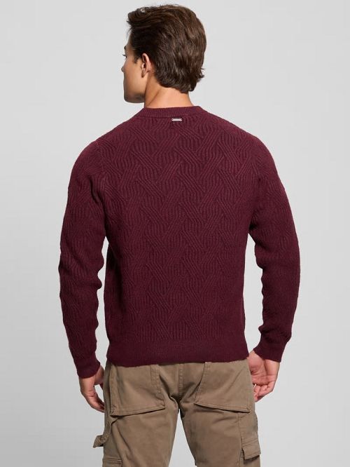 Guess Eco Wesley Lattice Sweater Rood | GUESS-SN31037