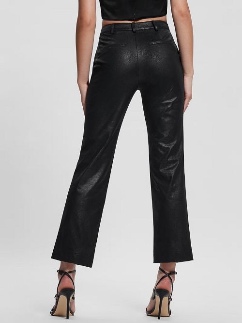 Guess Eco Zoe Faux-Suede Straight Pants Zwart | GUESS-SN28200