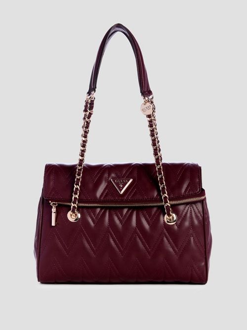 Guess Eda Quilted Satchel Rood | GUESS-SN29062