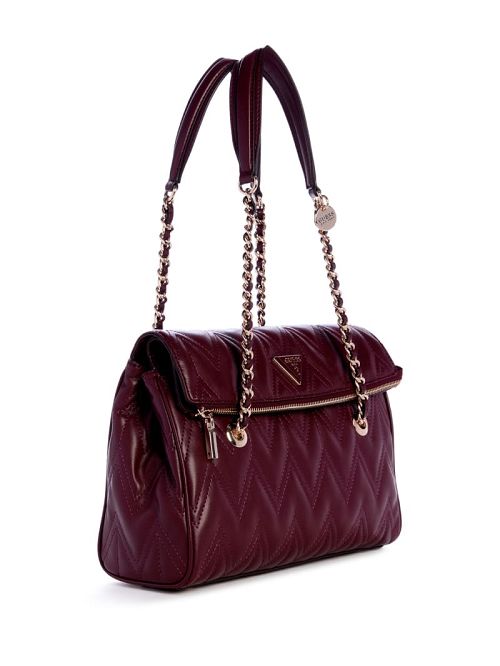 Guess Eda Quilted Satchel Rood | GUESS-SN29248