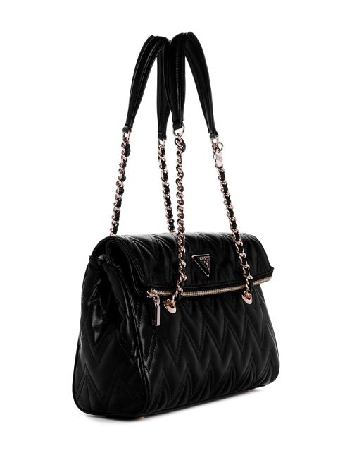 Guess Eda Quilted Satchel Zwart | GUESS-SN29055