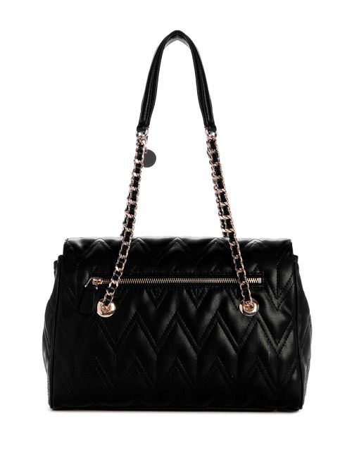 Guess Eda Quilted Satchel Zwart | GUESS-SN29055