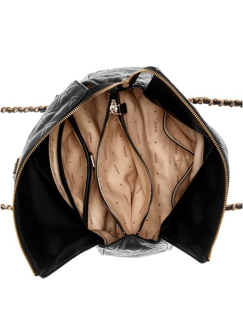 Guess Eda Quilted Satchel Zwart | GUESS-SN29055