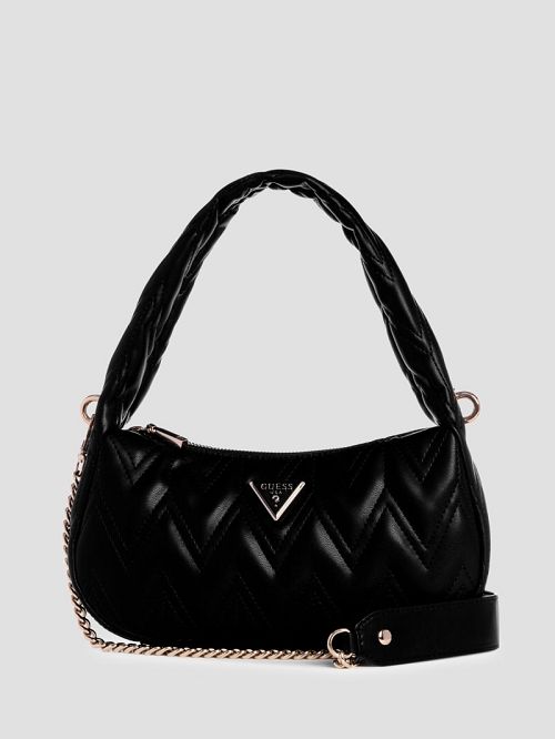 Guess Eda Top-Zip Shoulder Bag Zwart | GUESS-SN28695
