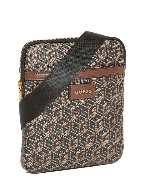 Guess Ederlo Flat Crossbody Zwart | GUESS-SN31679