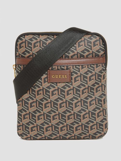 Guess Ederlo Flat Crossbody Zwart | GUESS-SN31679