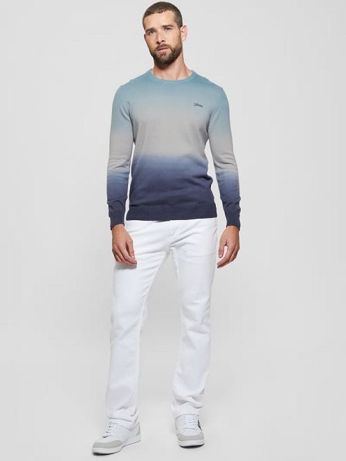 Guess Edwin Crewneck Tie-Dye Sweater Blauw | GUESS-SN31049