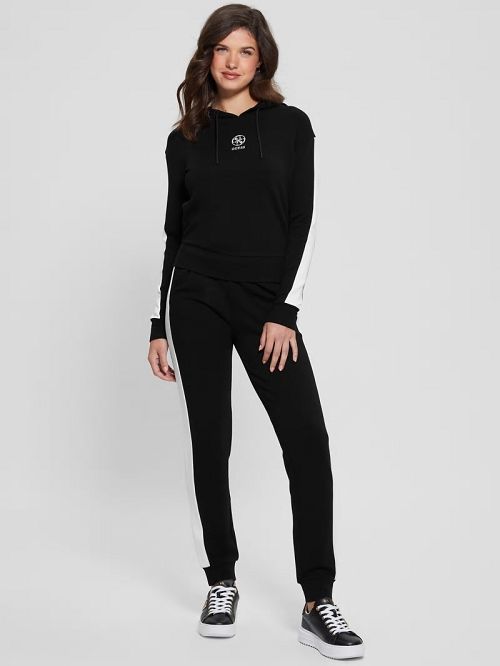 Guess Eléa Signature Hoodie Zwart | GUESS-SN28387
