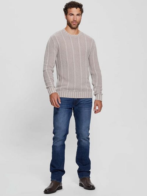 Guess Eli Treated Stitched Sweater Beige | GUESS-SN31067