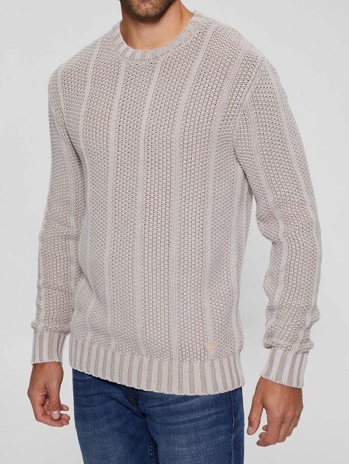 Guess Eli Treated Stitched Sweater Beige | GUESS-SN31067