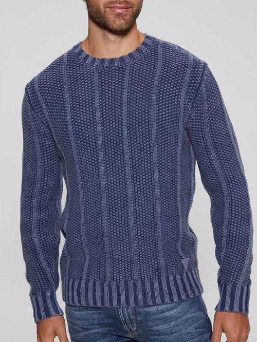 Guess Eli Treated Stitched Sweater Blauw | GUESS-SN31052
