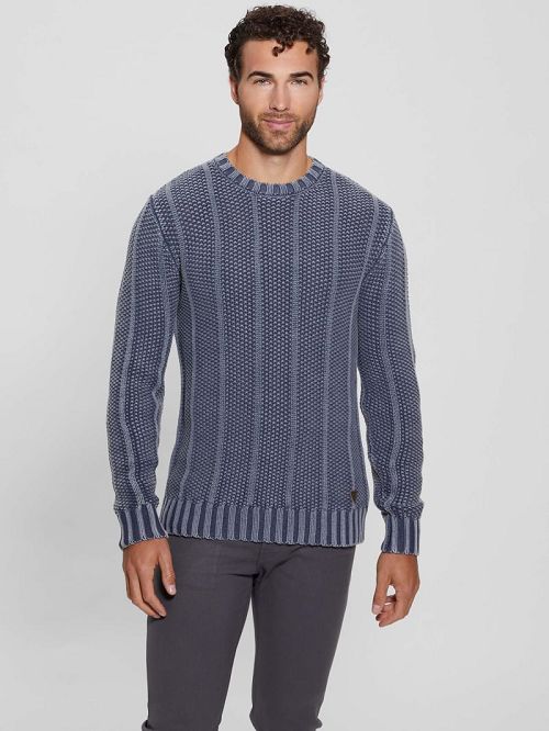 Guess Eli Treated Stitched Sweater Grijs | GUESS-SN31044