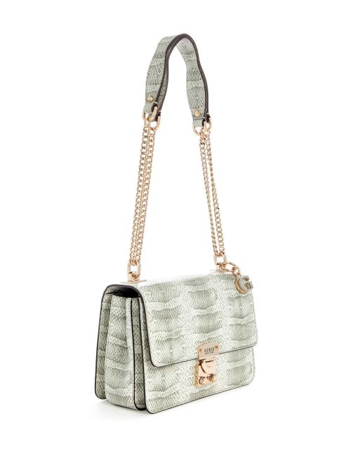 Guess Eliette Snakeskin Convertible Crossbody Bruin | GUESS-SN29102