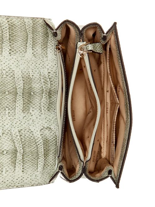 Guess Eliette Snakeskin Convertible Crossbody Bruin | GUESS-SN29102