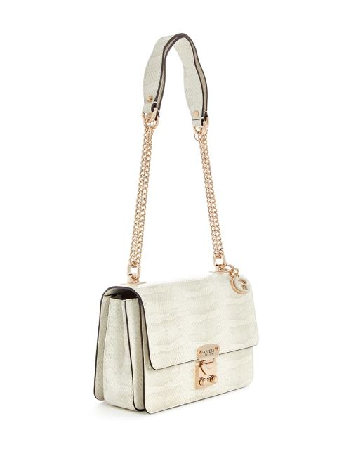 Guess Eliette Snakeskin Convertible Crossbody Bruin | GUESS-SN29107